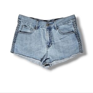 Braided Hi-Rise Jean Booty Shorts by Bullhead Denim Co. | 28